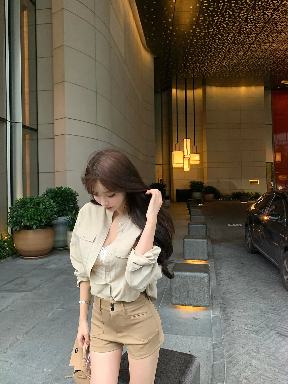 

Женская повседневная рубашка Ele Casual из дышащего полиэфирного волокна, укороченная, для лета и ранней осени, уникальный дизайн, высококачественная.