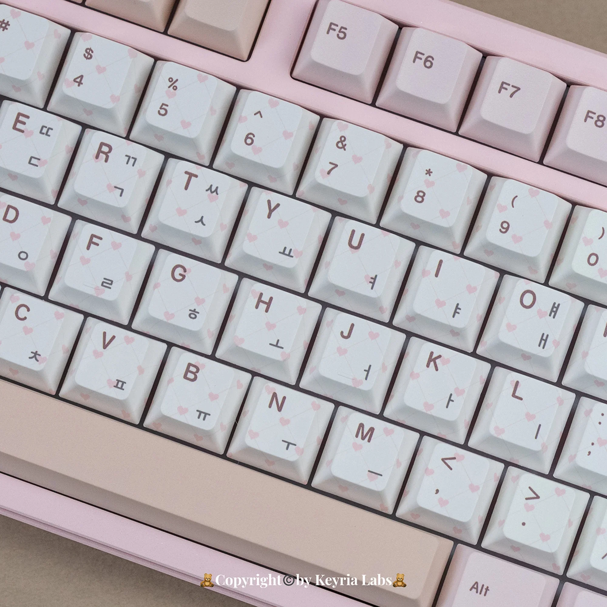 Bear Tea Party PBT customized keycaps, five-sided hot sublimation