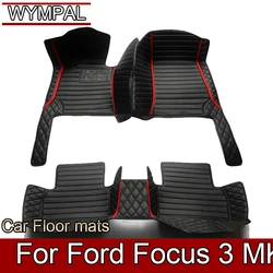 Customized Artificial Leather Car Floor Mat For Ford Focus 3 MK3 2014 2015 2016 2017 Protect Your Vehicle's Interior Accessory