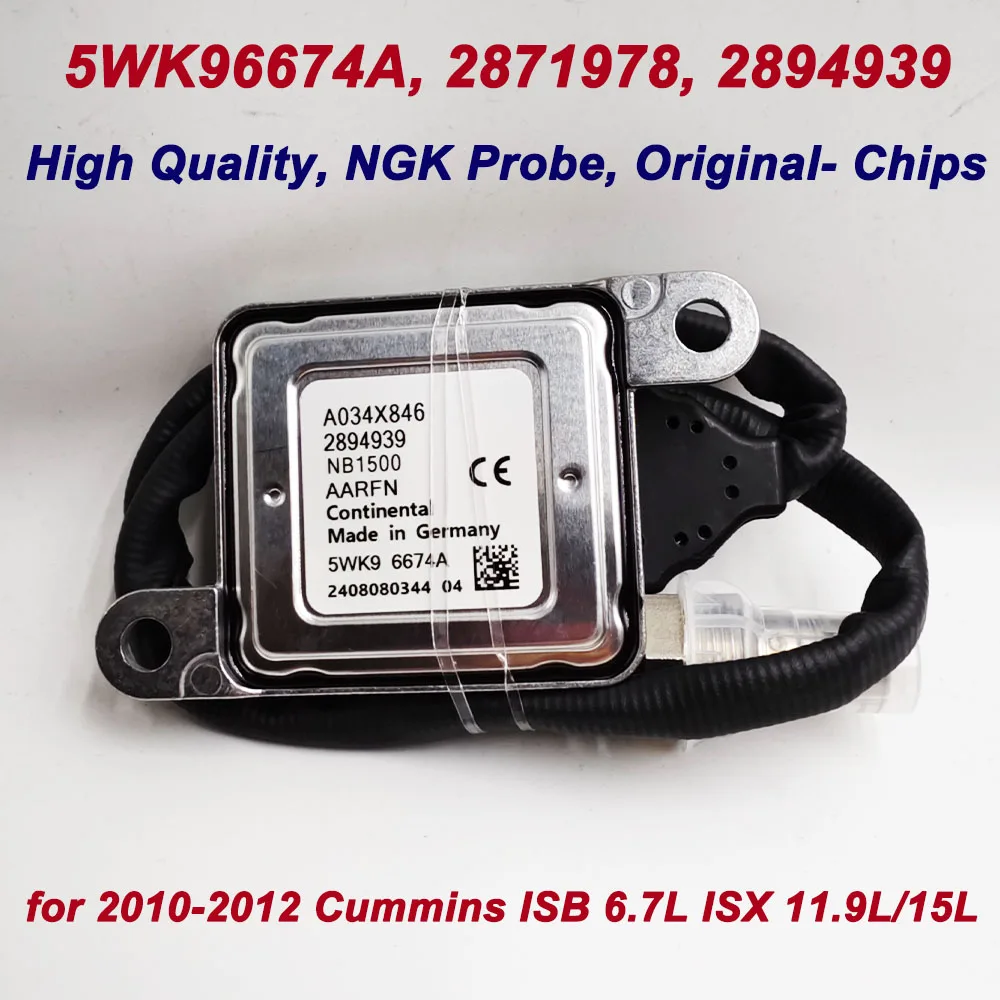 

High Quality Chip N-GK Probe Nitrogen Oxide Sensor for Cummins ISB 6.7L ISX 11.9L/15L 12V OE 5WK96674A 2894939RX 2871978 2894939