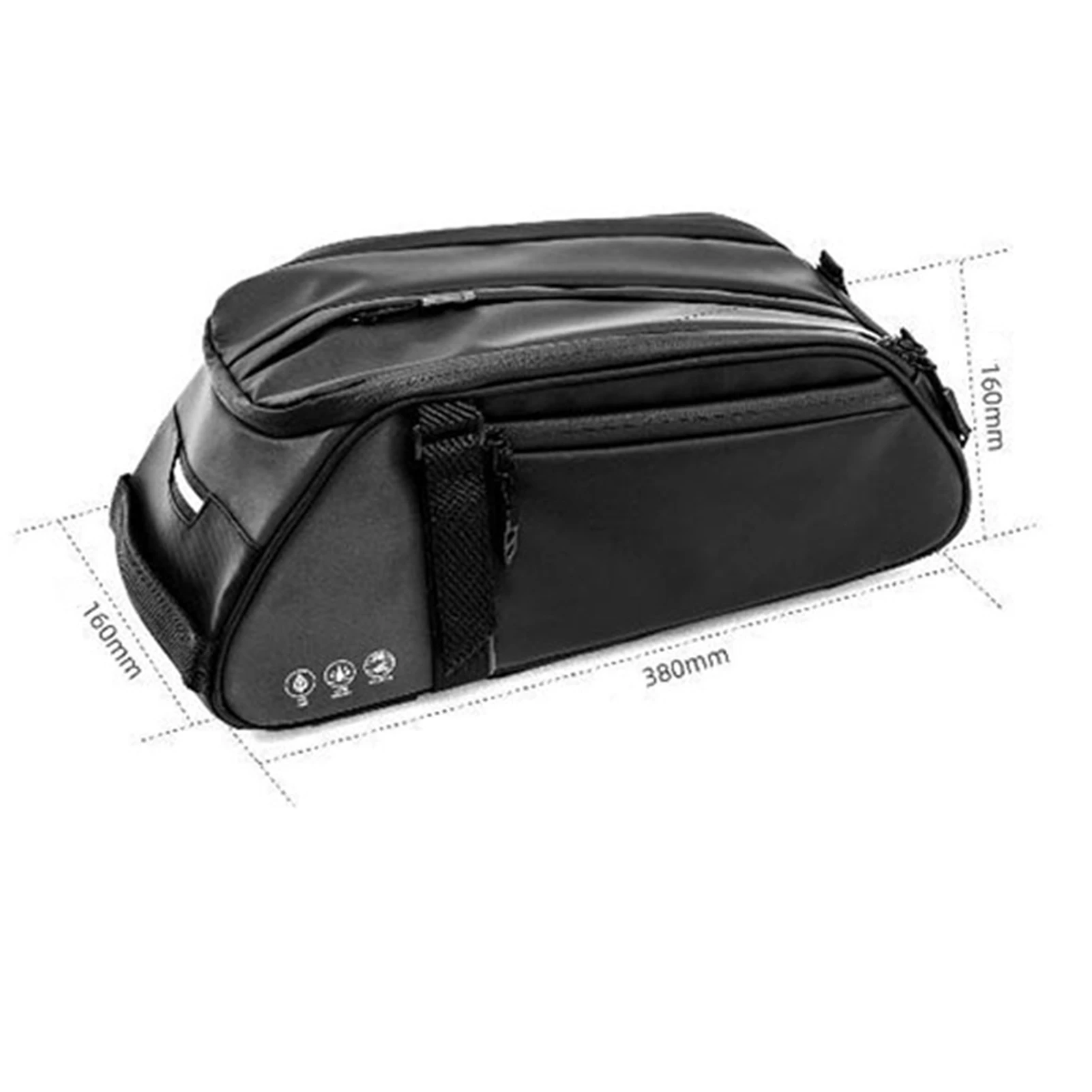 حقيبة الرف الخلفي للدراجة مقاومة للماء بسعة 8 لتر لتحسين الرؤية حقيبة صندوق الدراجة المحمولة من قماش أكسفورد للتنقل أثناء السفر