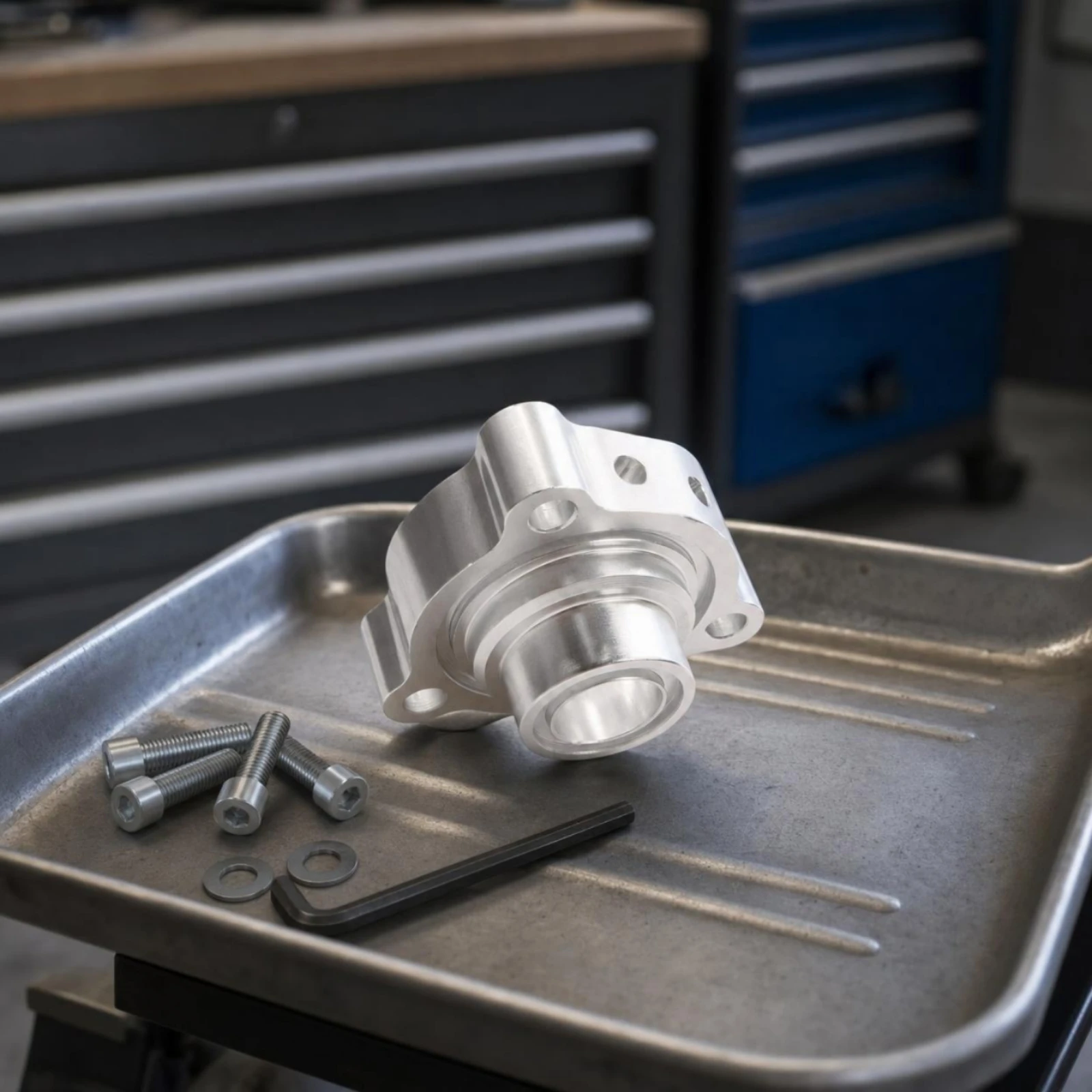 Blow-off Valve Base with O-Rings CNC-Machined Blow-off Valve Adapter BOV Adapter Direct-Fit Bolt-on for Car Enthusiasts