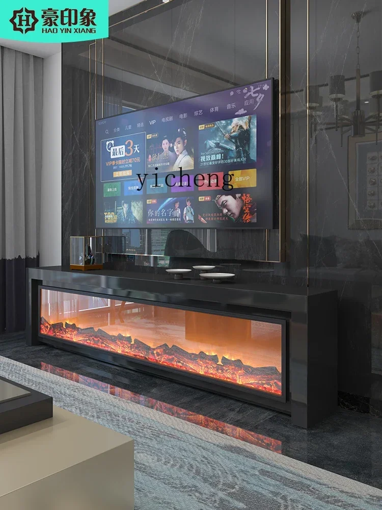 Solid Wood TV Cabinet Electric Fireplace Heating Fire Fireplace Deck FireplaceD9