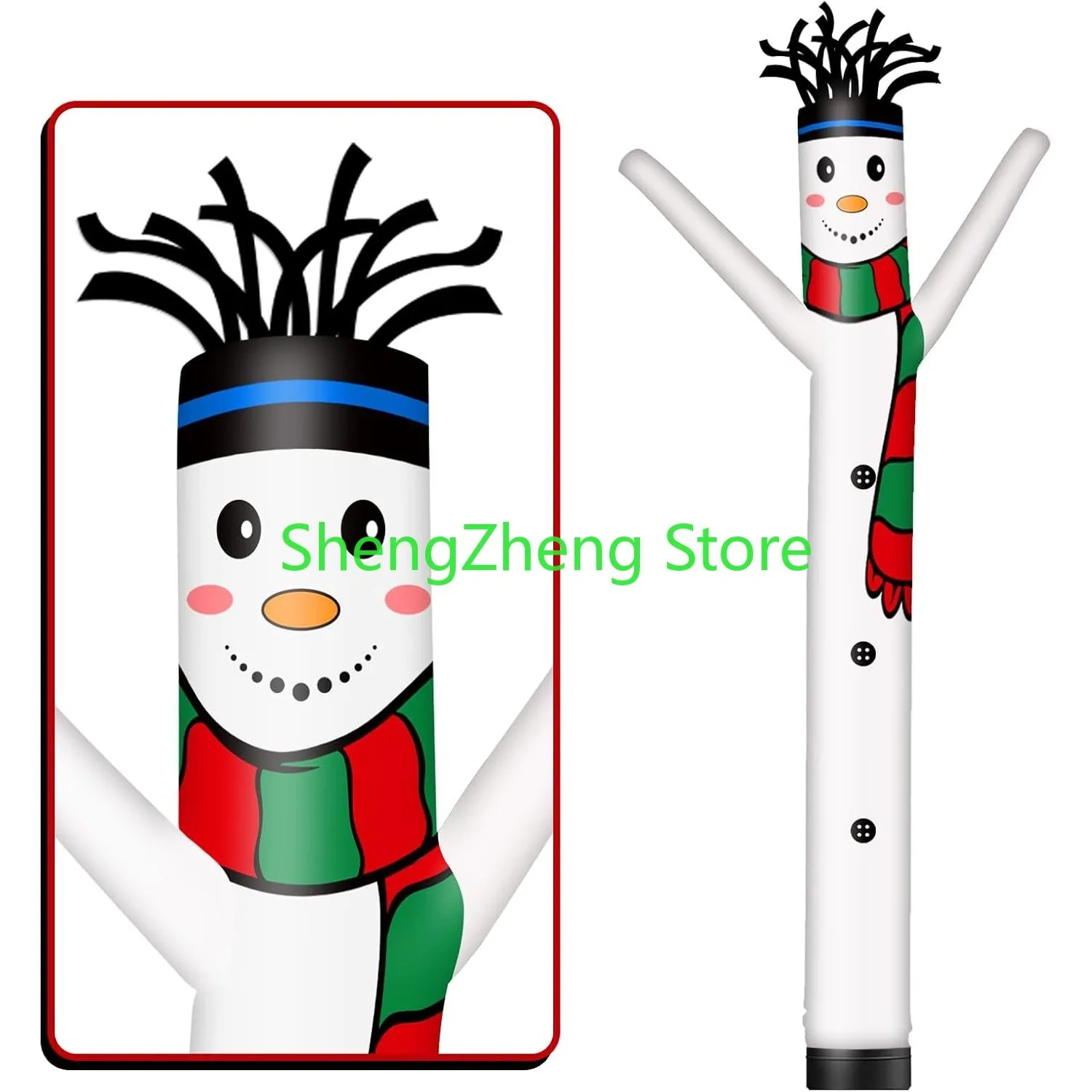 

1Pcs 20FT Tall Snow Man Inflatable Tube Man Wacky Wavy Dancing Guy for Outdoor Decoration Advertising (Blower Not Included)