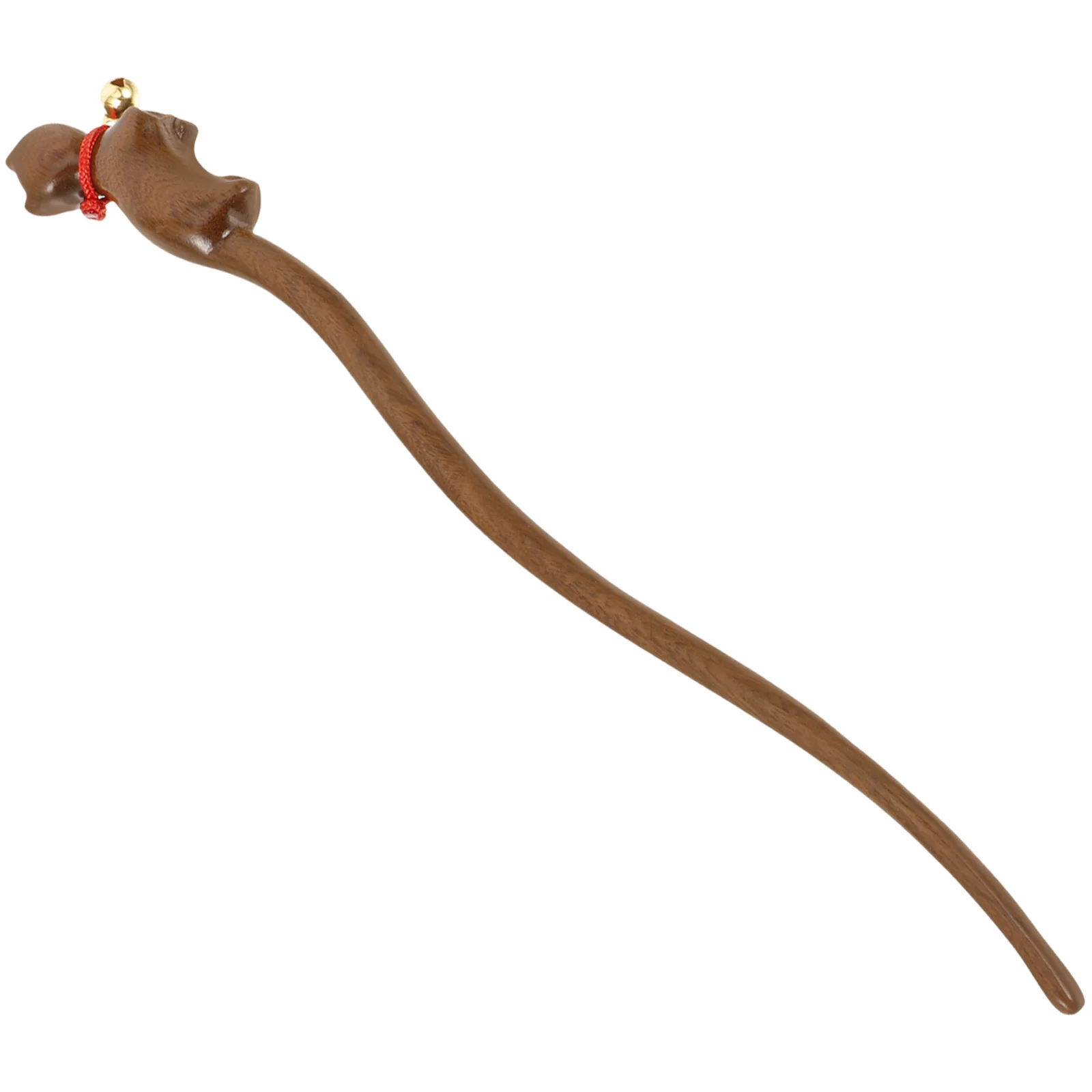 

Kitten Hairpin Wooden Chopstick Vintage Hair Accessories for Teen Girls Women Bun Decor Long Tail Cat Bell Stick