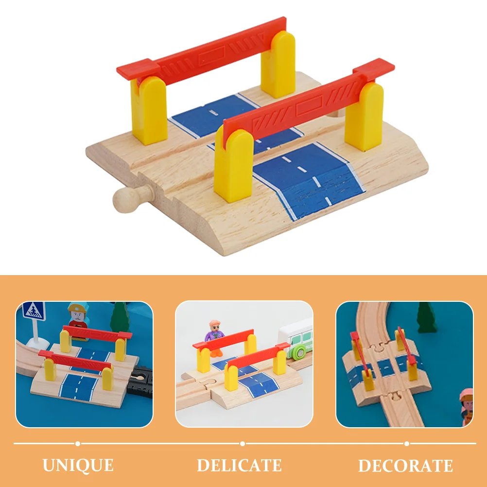 Wooden Track Toy Railway Railing Barrier Plaything Model Train Barricade Playthings