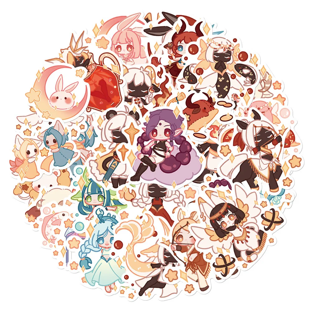 10/36psc Cute Cartoon Constellation Stickers Kawaii Aesthetic Decals Kid Toy Laptop Phone Notebook Suitcase Graffiti Sticker
