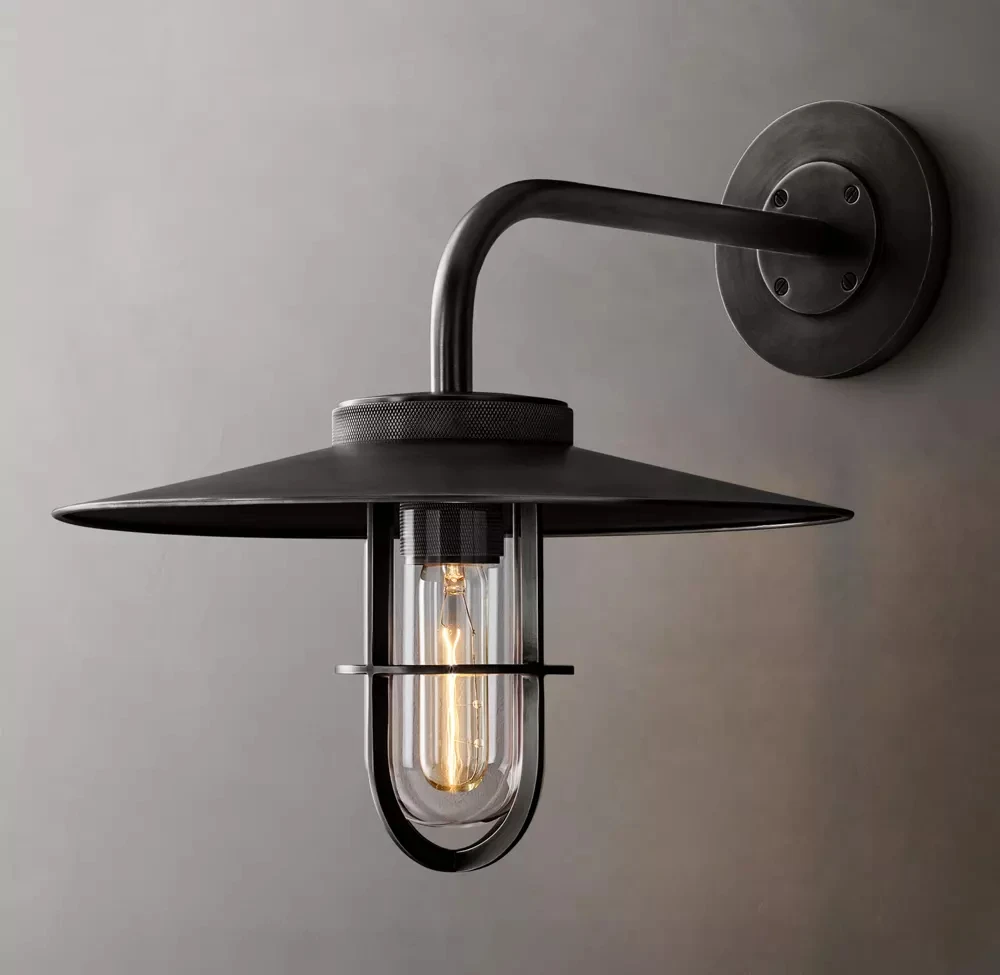 Modern Simple Aluminum LED Outdoor Wall Sconce Water-Proof Black Finish Warm White Wall Scone for Entrance Garden