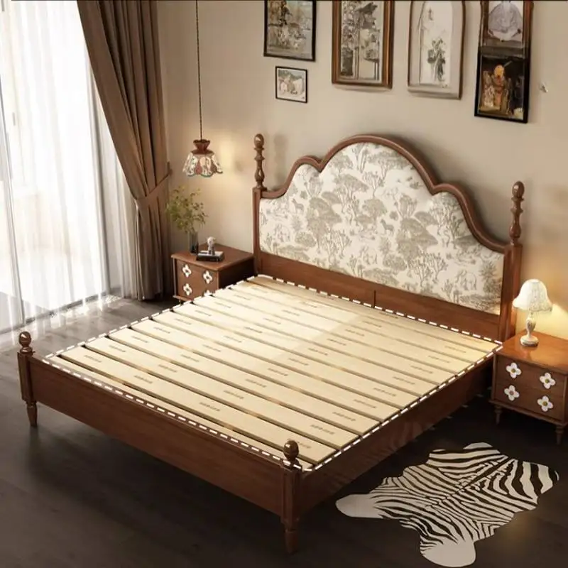 Nordic Designs Brown Bed Decoration Headboard King Size Bedroom Bed Frames Double Room Modern Camas Dormitorio Home Furniture