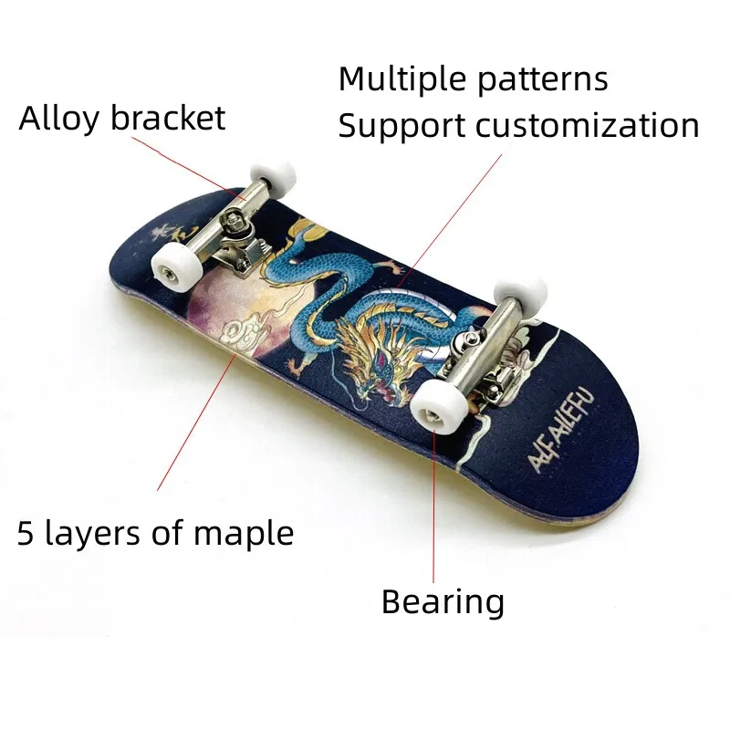 Creative Mini Finger Skateboard Fingerboard Colourful Skatepark Maple Double Rocker Sport Bearings and Palm Slide Board