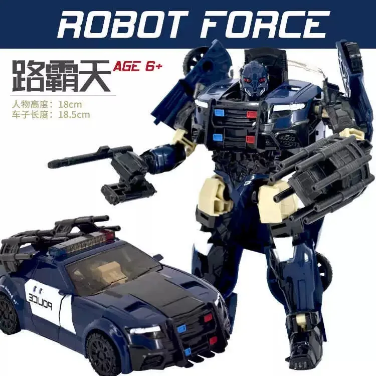 التحول TAIBAI YS05 سيارة الشرطة سيارة روبوت المتراس عمل نموذج لجسم جمع زخرفة اللعب 18 سنتيمتر