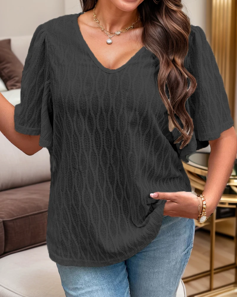 

Big size women's casual short-sleeved T-shirt