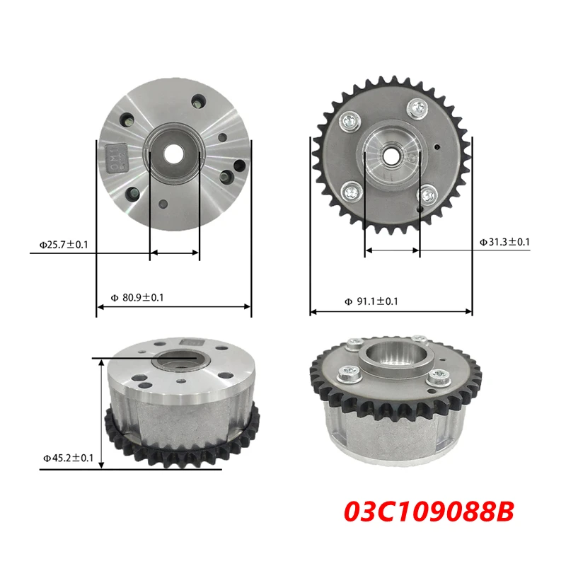 

NEW 03C109088B VVT Engine Camshafts Adjuster Part Timing Control For Audi A1 A3 S3 VW Jetta Scirocco Skoda Seat 03C109088C