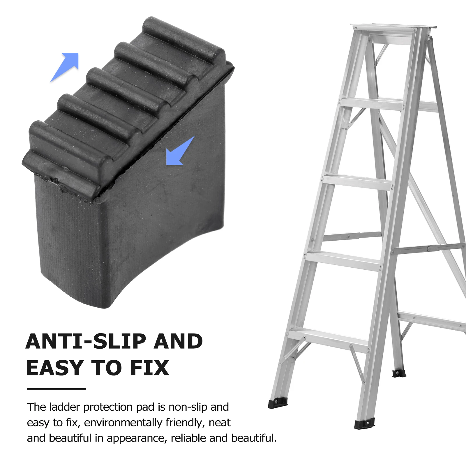 

4pcs Ladder Feet Covers Non-Slip Rubber Pads Floor Protector Anti-Skid Mat For Step Ladders Household Use Ladder Protectors