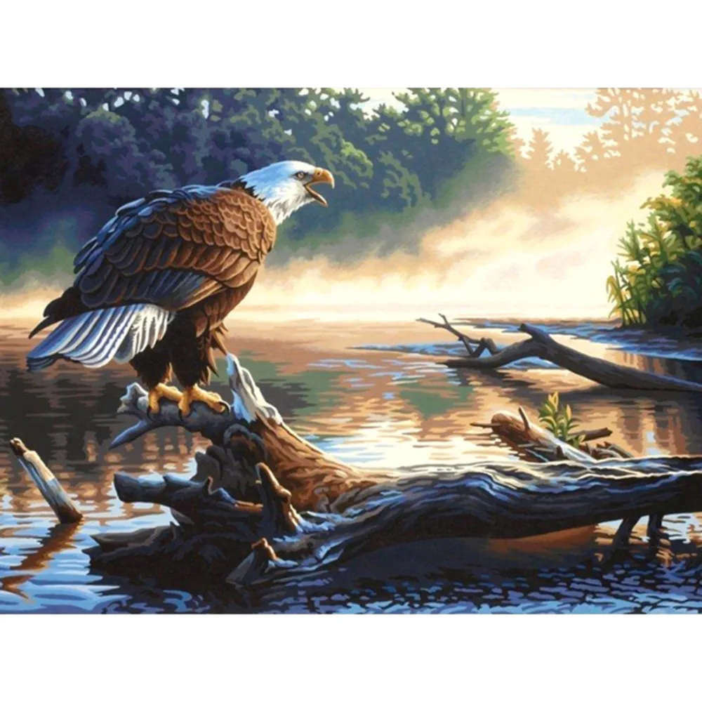 Animal Bird Eagle DIY Embroidery 11CT Cross Stitch Kits Craft Needlework Set Printed Canvas Cotton Thread Home Decoration