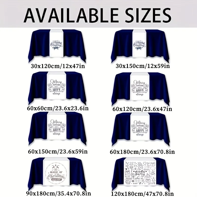 2D FLAT 1pc Custom Table Runner, Personalized Wedding Table Runner & Welcome Banner Suitable for Ceremony Sign,Table Decor