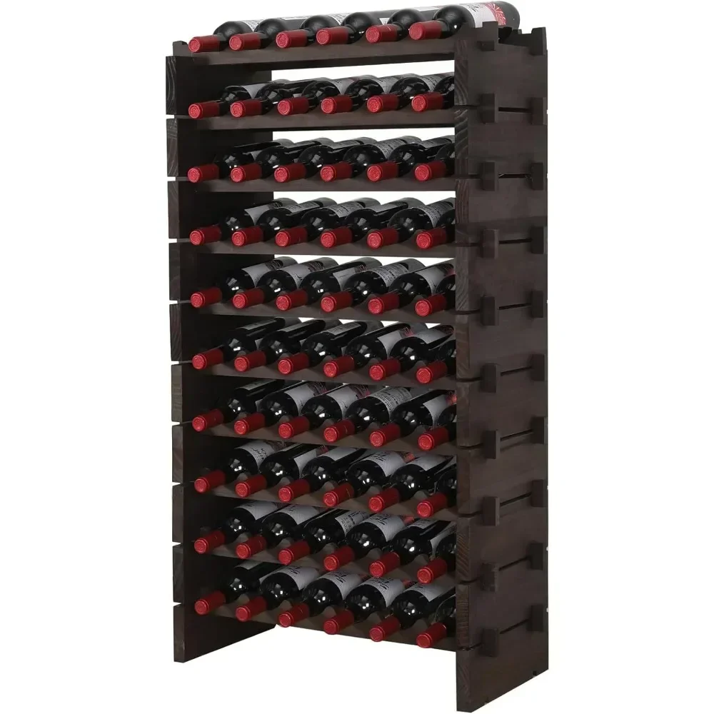 

Wine Rack Solid Wood Stackable Storage Wooden Wine Rack Wine Cabinet (60 Bottles)|