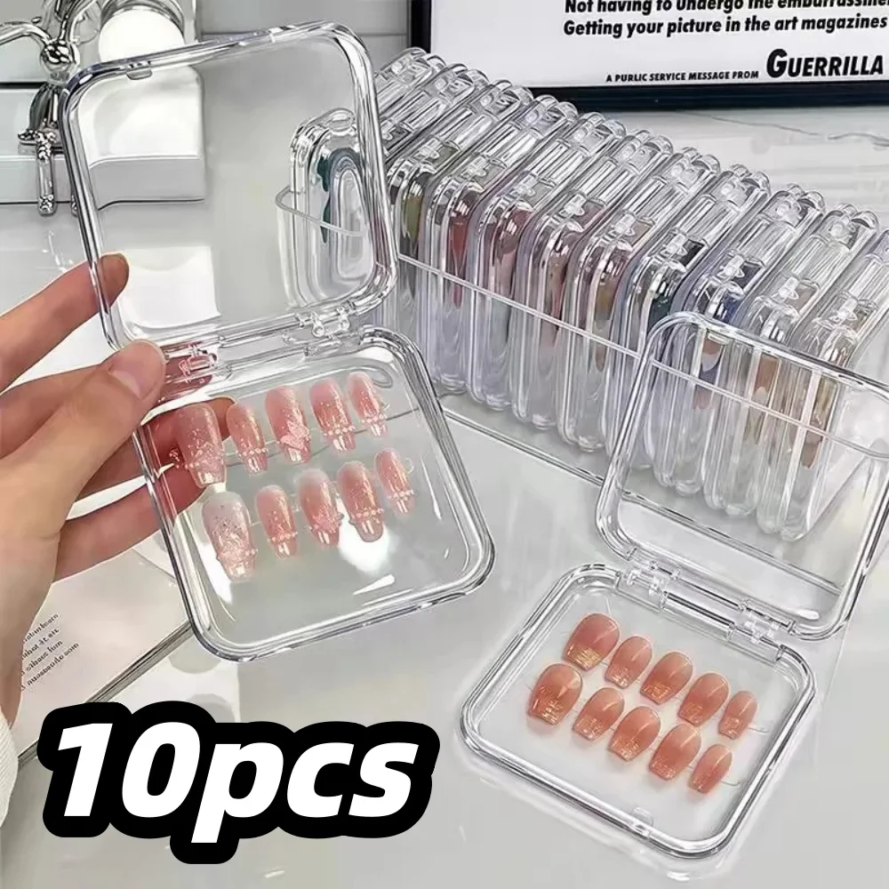 

10 шт. пустые коробки для ногтей для упаковки квадратной формы, оптовая продажа кончиков ногтей, упаковочный чехол для ногтей, чехол для малого бизнеса