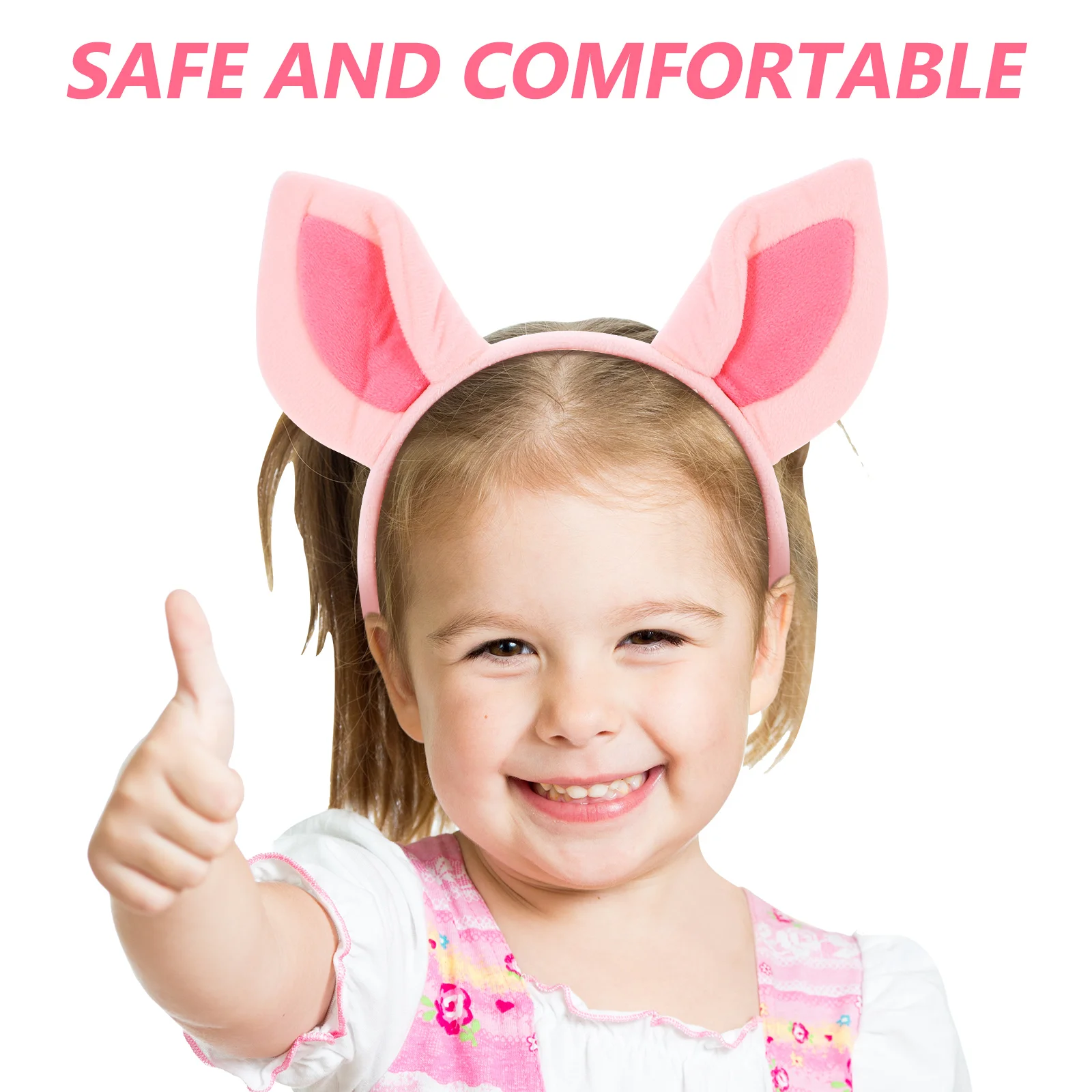 

Pig Ear Headband Pink Puppy Ears Kids Adult Halloween Rabbit Cosplay Stage Performance Prop One Size Fits Most Safe Comfortable