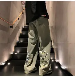 Nuovo Fashoin Farfalla Api Baggy Jeans Per Gli Uomini Hip Hop Anni '90 Vintage Grunge Emo Denim Pant Estetica Spazzolato Pantaloni Ragazzi Streetwear