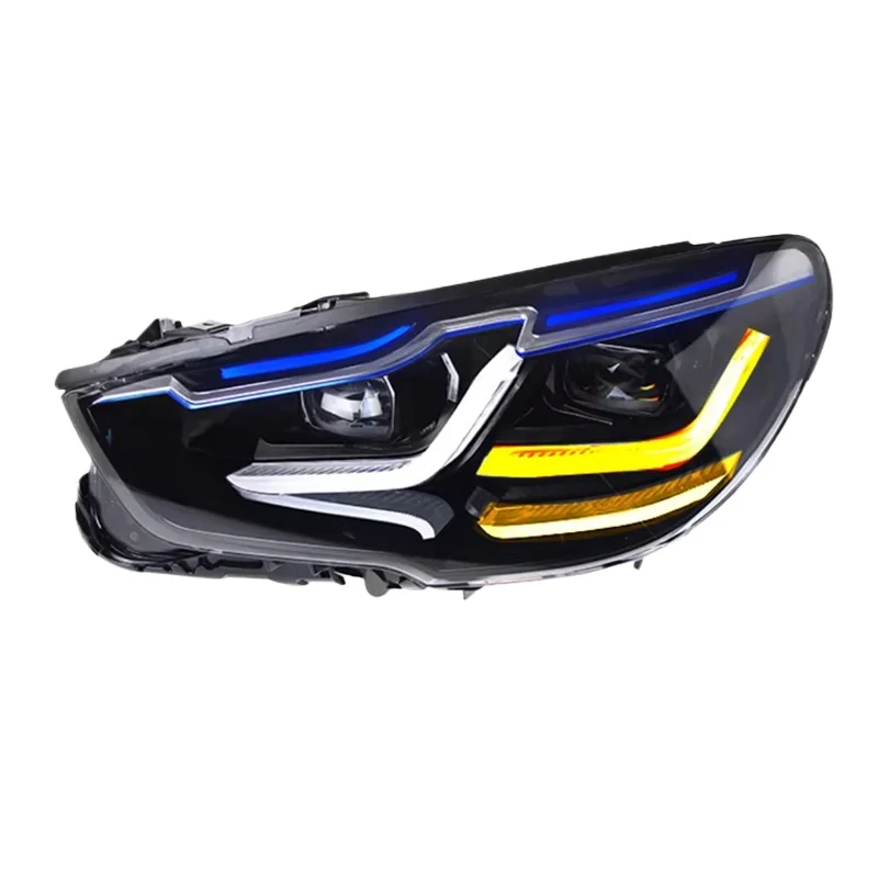 -For  LED Headlight Assembly for  5 Series GT F07 2010-2017 Blue Eyebrow Design Projector Lens LED DRL Sequential Turn Sig^