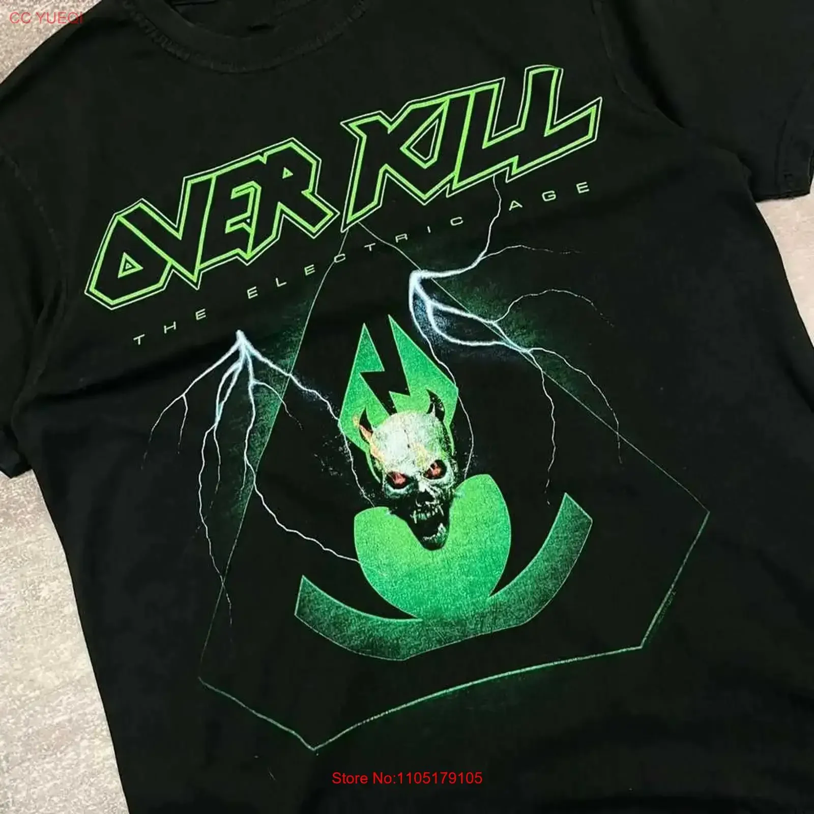Rare Overkill Band For Fan Black S 2345XL T Shirt BC3328 vintage Washed streetwear graphic Slightly Breathable Comfortable