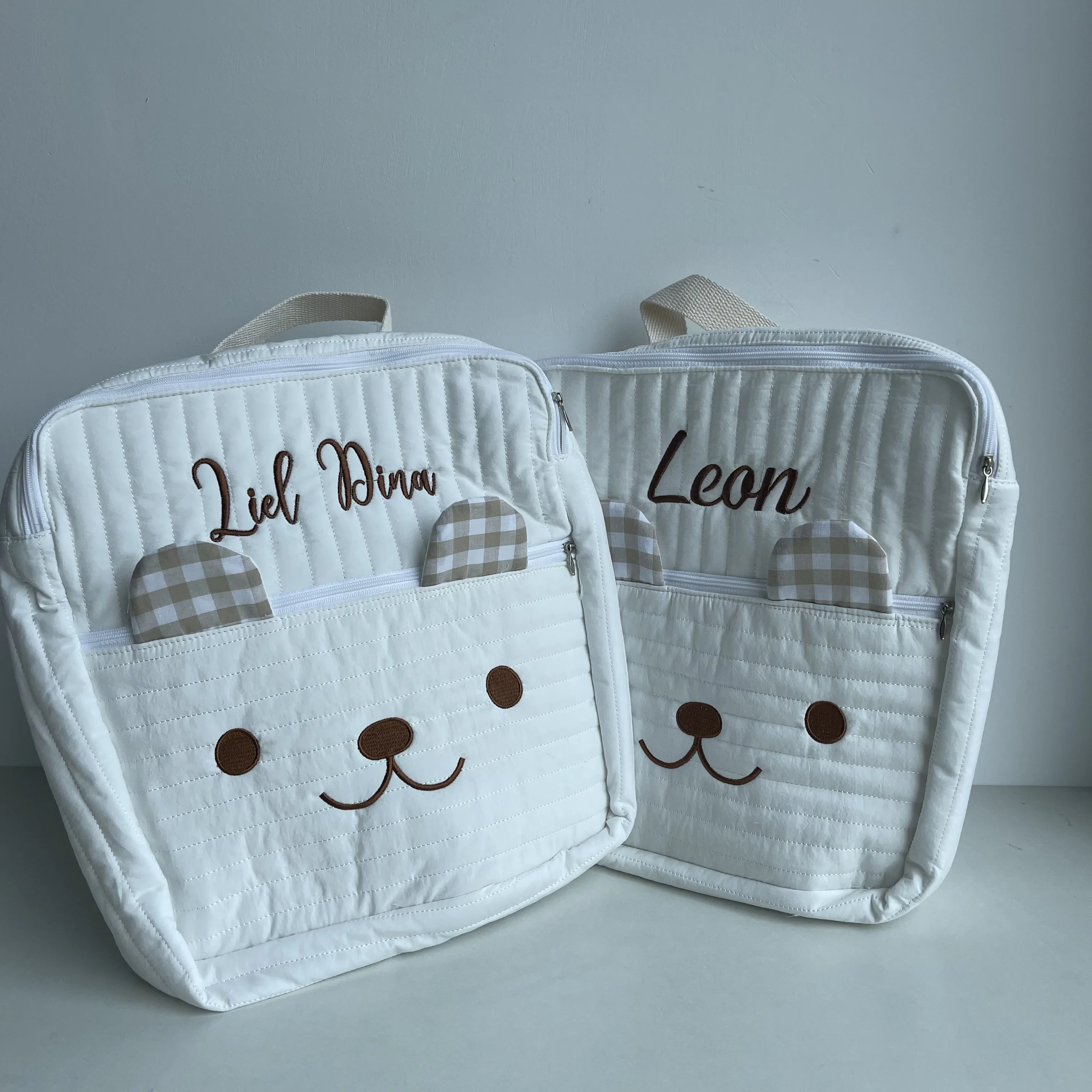 

Custom Embroidered Name Children's Small Bear Backpack Personalized Kindergarten Schoolbag Kids Outgoing Lightweight Backpacks