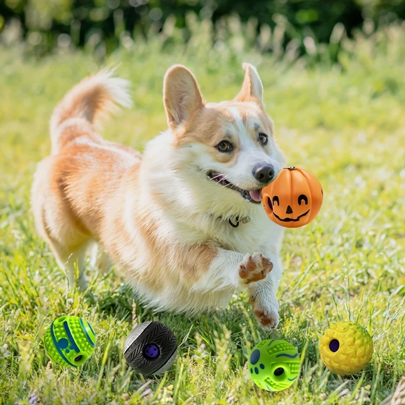 Quietschender Giggle-Wackelball – langlebiges, interaktives Kauspielzeug für alle Hunderassen mit unterhaltsamen Geräuschen – Detail 7