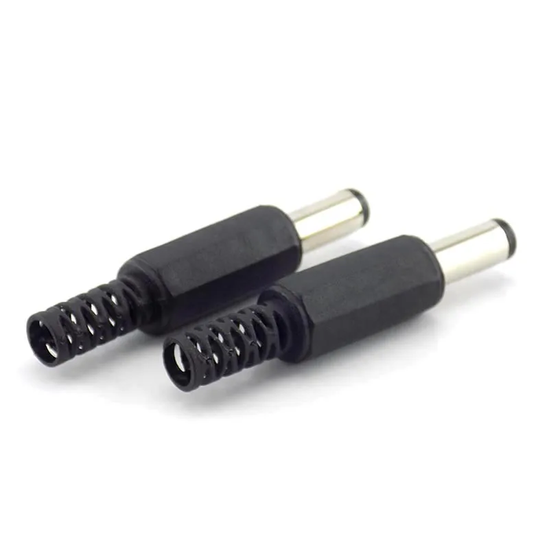 5/10pcs 5.5mm*2.1mm DC Male Connectors Power Jack Plug Adapter CCTV Camera Security System Length 9mm for DIY CCTV Accessories