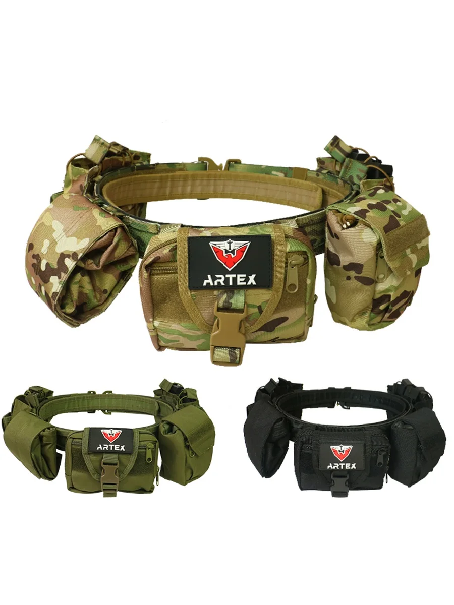 

Outdoor Molle Tactical Belt Set Multifunctional Combination Patrol Waist Cover Nylon Detachable and Adjustable