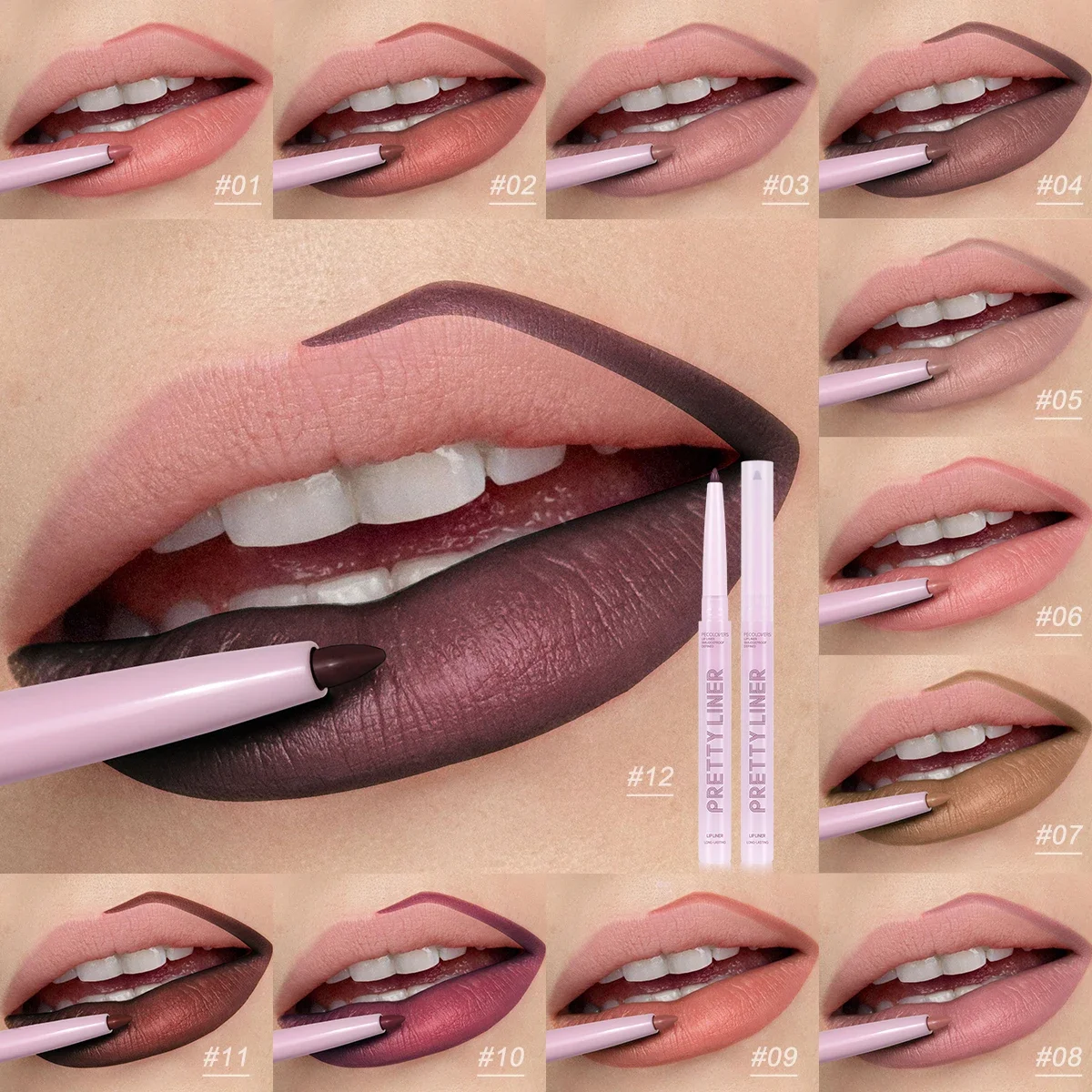 مقاوم للماء ماتي الشفاه تلوين مثير الشفاه الكنتوري قلم تحديد الشفاه الوردي قلم أحمر الشفاه لينة ضباب تلميح قلم تحديد الشفاه مخطط تينت مستحضرات التجميل