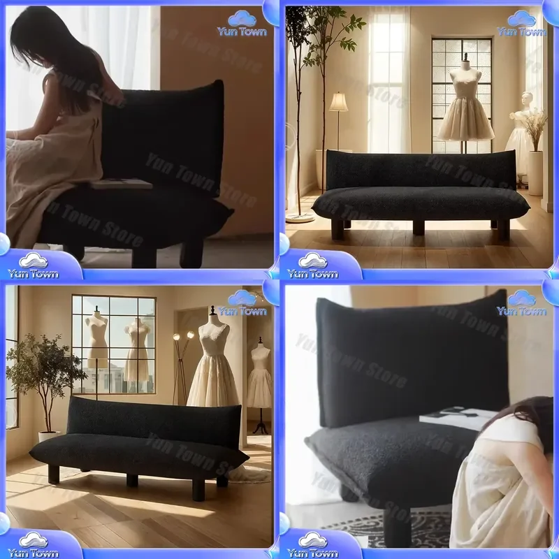for Wabi Sanfeng Clothing Store Sofa for Reception Area Negotiation Space Beauty Salon Furniture Simple Black Small Unit