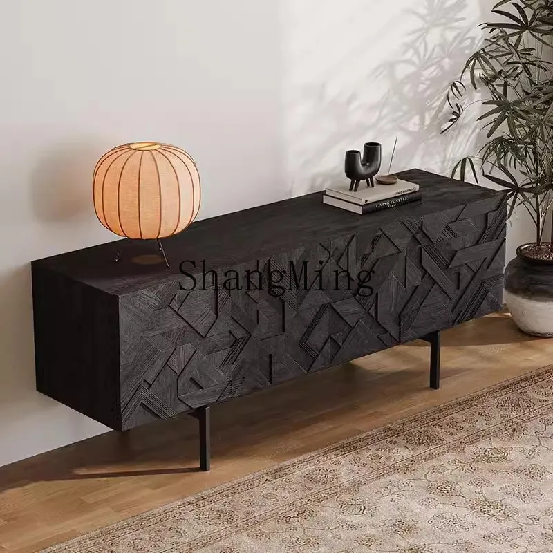 

FG solid wood dining side medieval industrial style dining cabinet minimalist household dining side floor entrance cabinet