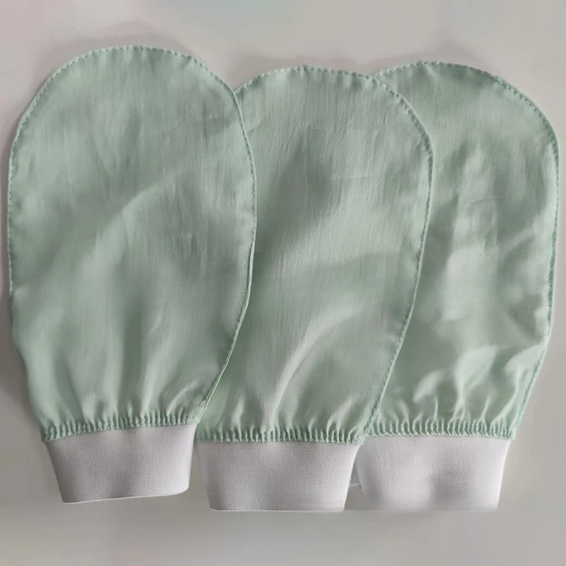 100% Silk Exfoliating Face Wash Beauty Towel Soft Exfoliating Skin Bath Scrub Silk Bath Face Wash Gloves