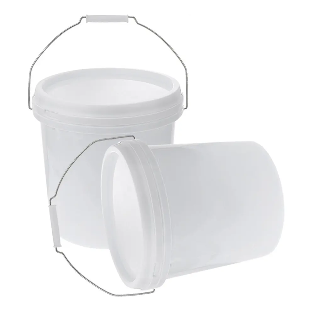 2Pcs Sealed Paint Bucket with Lid Portable Round Plastic Storage Bucket for Mixing Storing Pigment Adhesives Varnish Art