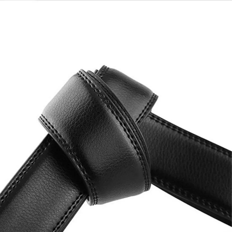 ‌ Cinto de couro genuíno masculino com alça ajustável de 3,5 cm de largura - cinto de moda de camada dupla para tamanho grande - sem fivela cintura de designer