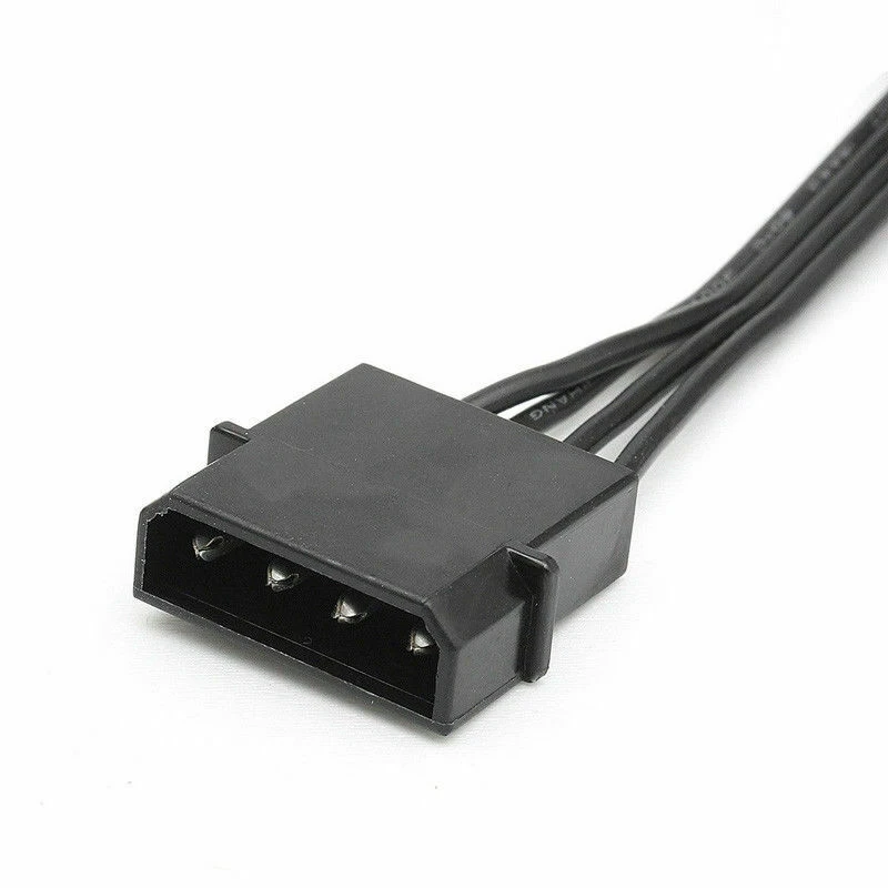 4Pin IDE to 5-Port Power Supply Cable 4Pin Molex to Multi SATA Port 18AWG Wire Power Cord For Hard Drive HDD SSD PC