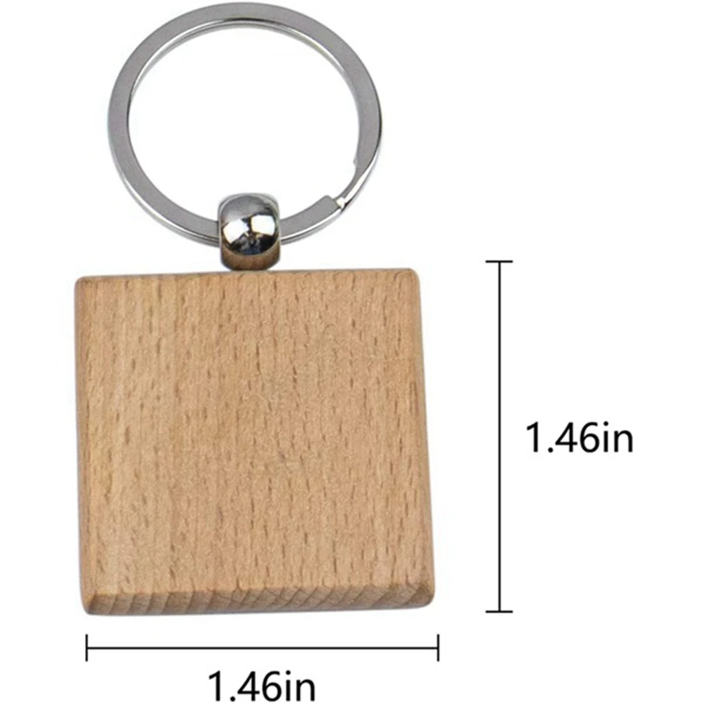 

Sensitive 30Pcs Blank Square -Shaped Wooden Keychain DIY Wood Keychains Key Tags DIY Gifts