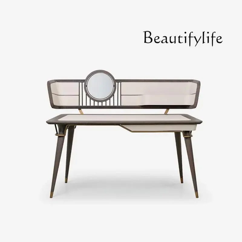 Light Luxury Walnut Dresser With Makeup Mirror Bedroom Modern High-end Creative Makeup Stool Makeup Table
