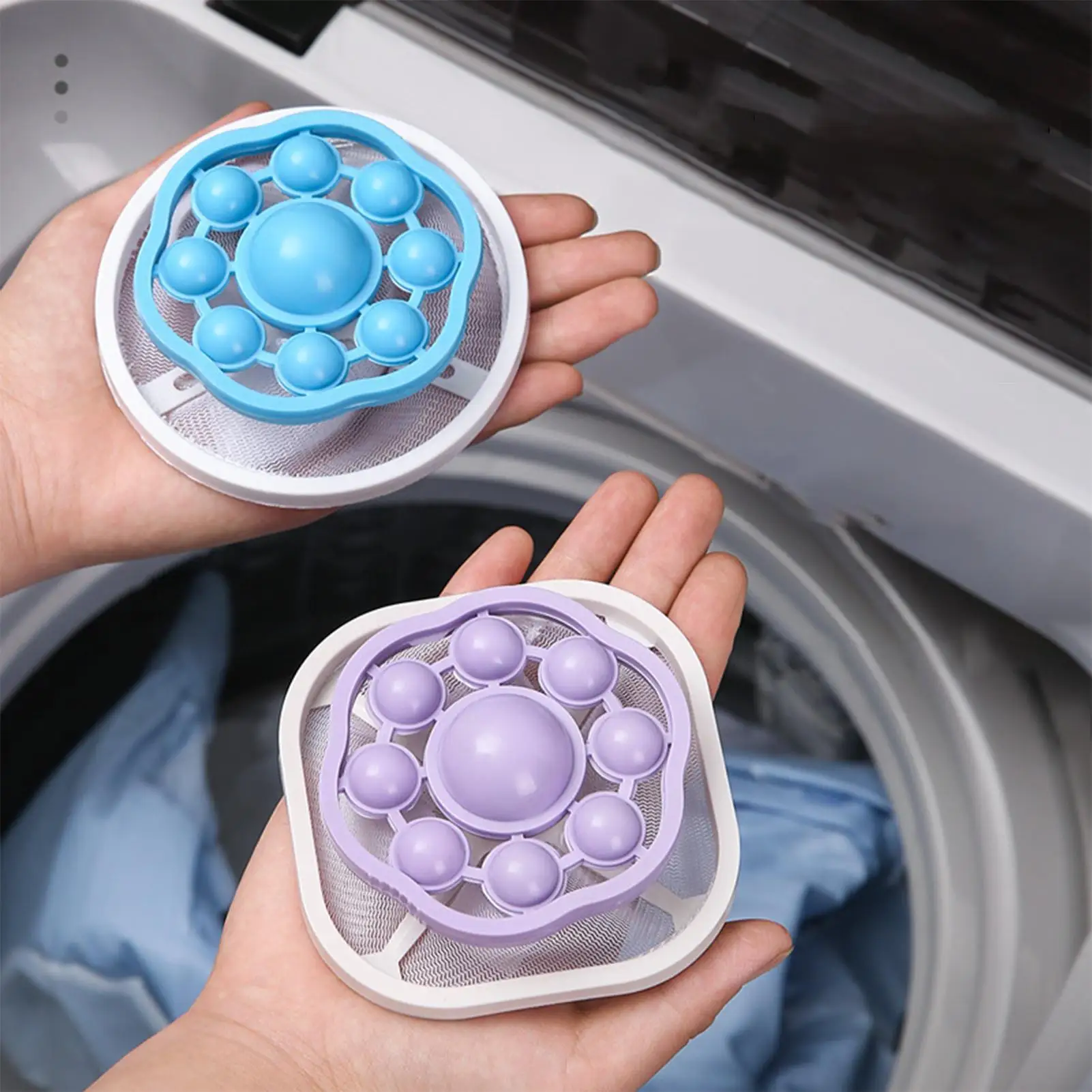1PC Floating Mesh Hair & Debris Catcher Washing Machine Filter Laundry Hair Removal Wash Ball