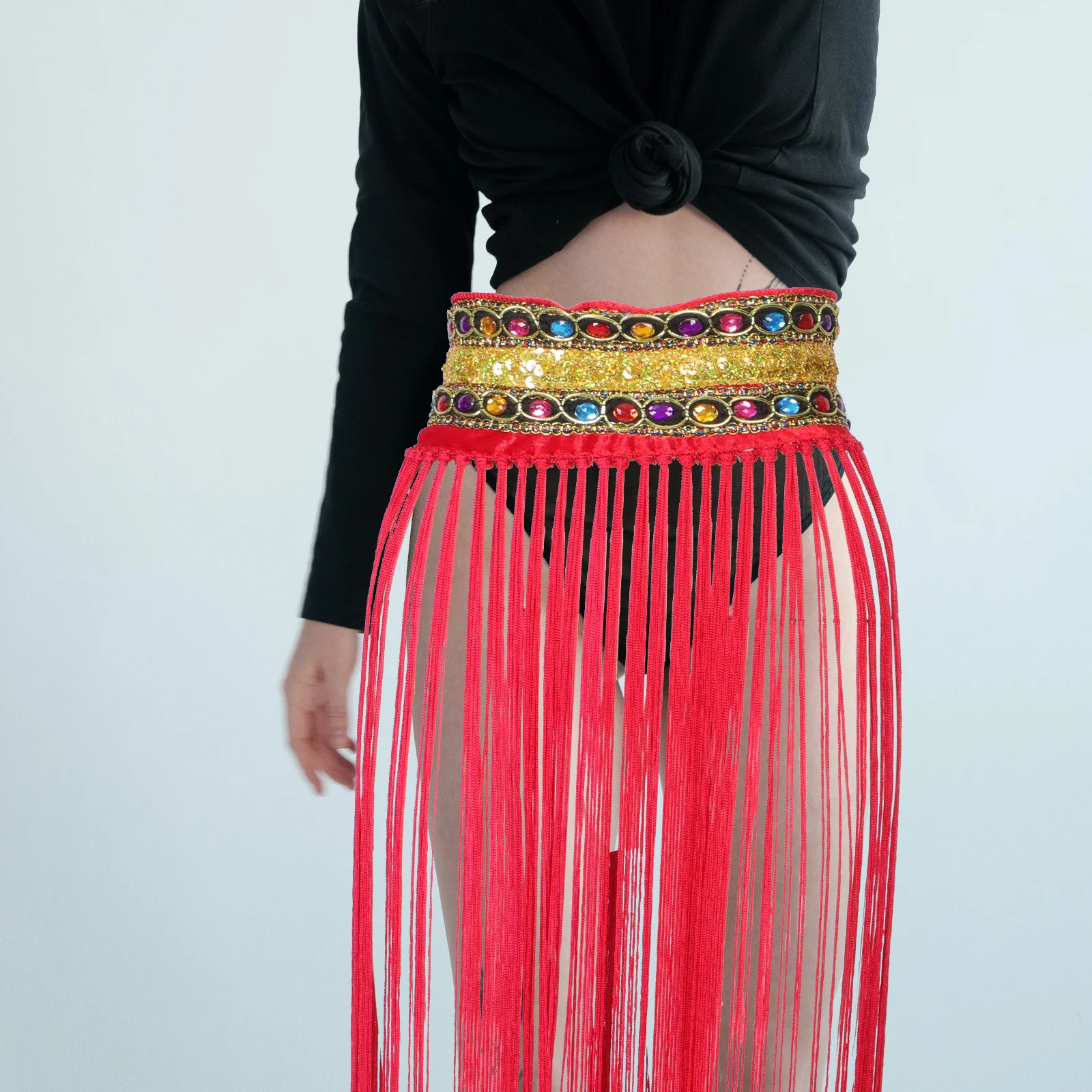 

Dance Skirts for Women Belly Dancing Belt Shiny Sequins Lightweight Comfortable Holiday Costumes Accessory Dance Skirt