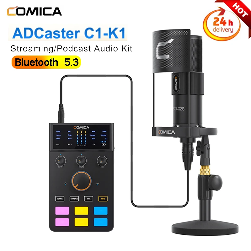 

Comica ADCaster C1 Sound Card Feature-packed Audio Interface w/ Voice Changer USB Audio Mixer for Recording/Podcasting/Streaming