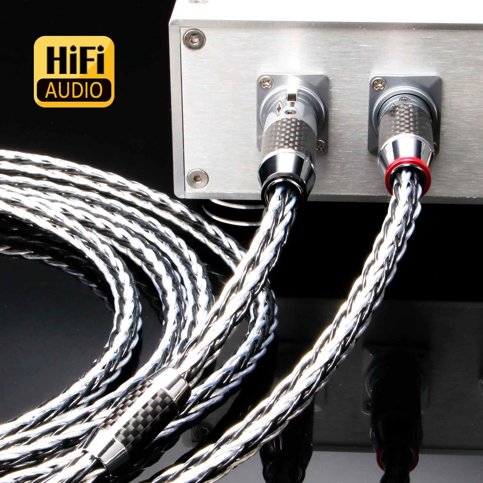 Pair 8CS XLR Cable 16Cores 7N OCC Silver Plated xlr cable  Male To Female Locked xlr Plug splitter Audio Balanced Cable
