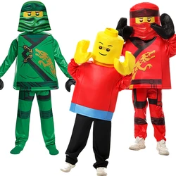 Minifigure Boy Halloween Fancy Dress Up Red Warrior Kai Green Ninja Lloyd Costume For Kids