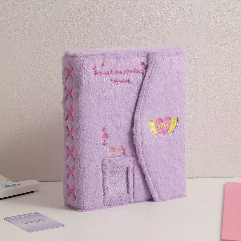 3 Inch Photo A5 Kpop Idol Photocard Binder Book Jacket 6-hole Photo Card Holder Loose-leaf Plush Collection Book