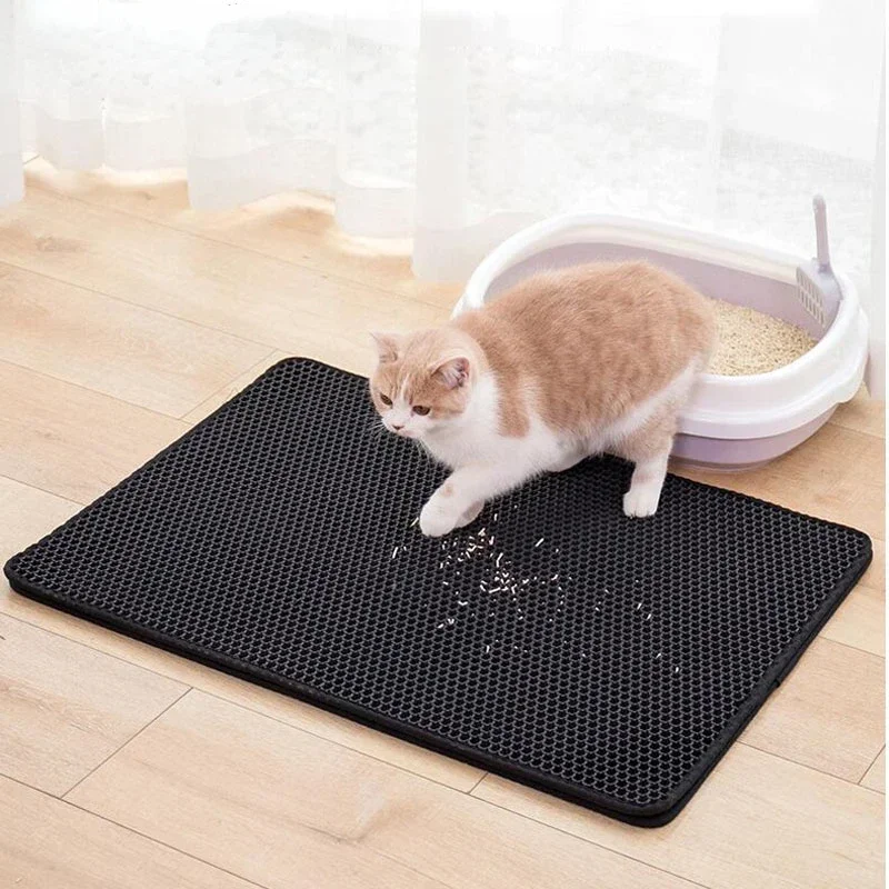 Double Layer Non-slip Sand Cat Pad Pet Cat Litter Mat Toilet Leather Waterproof Clean Pad for Cats House Cleaning Accessories
