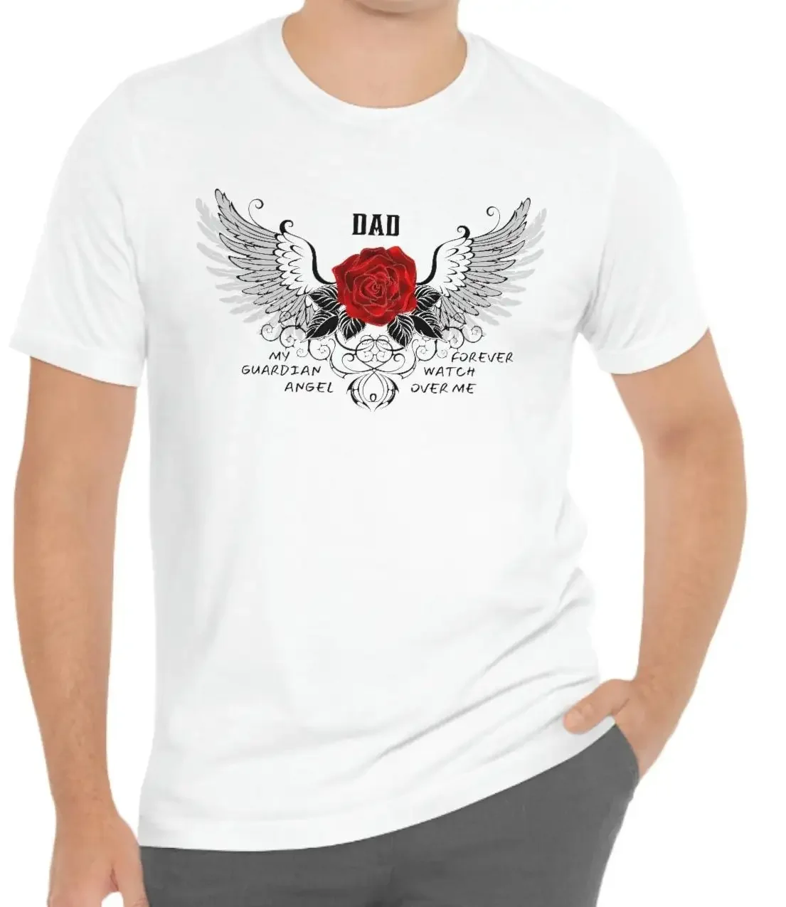 My Guardian Angel T Shirt Forever Watch Over Me Angle Wing Memorial