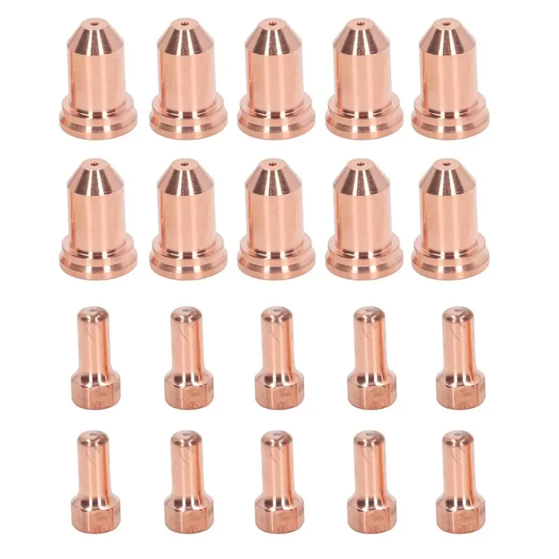 

M11K-High Temp Resistant For PTM 80 For Plasma Cutting Torch 20Pcs Electrodes Copper 1Mm Nozzle Diameter