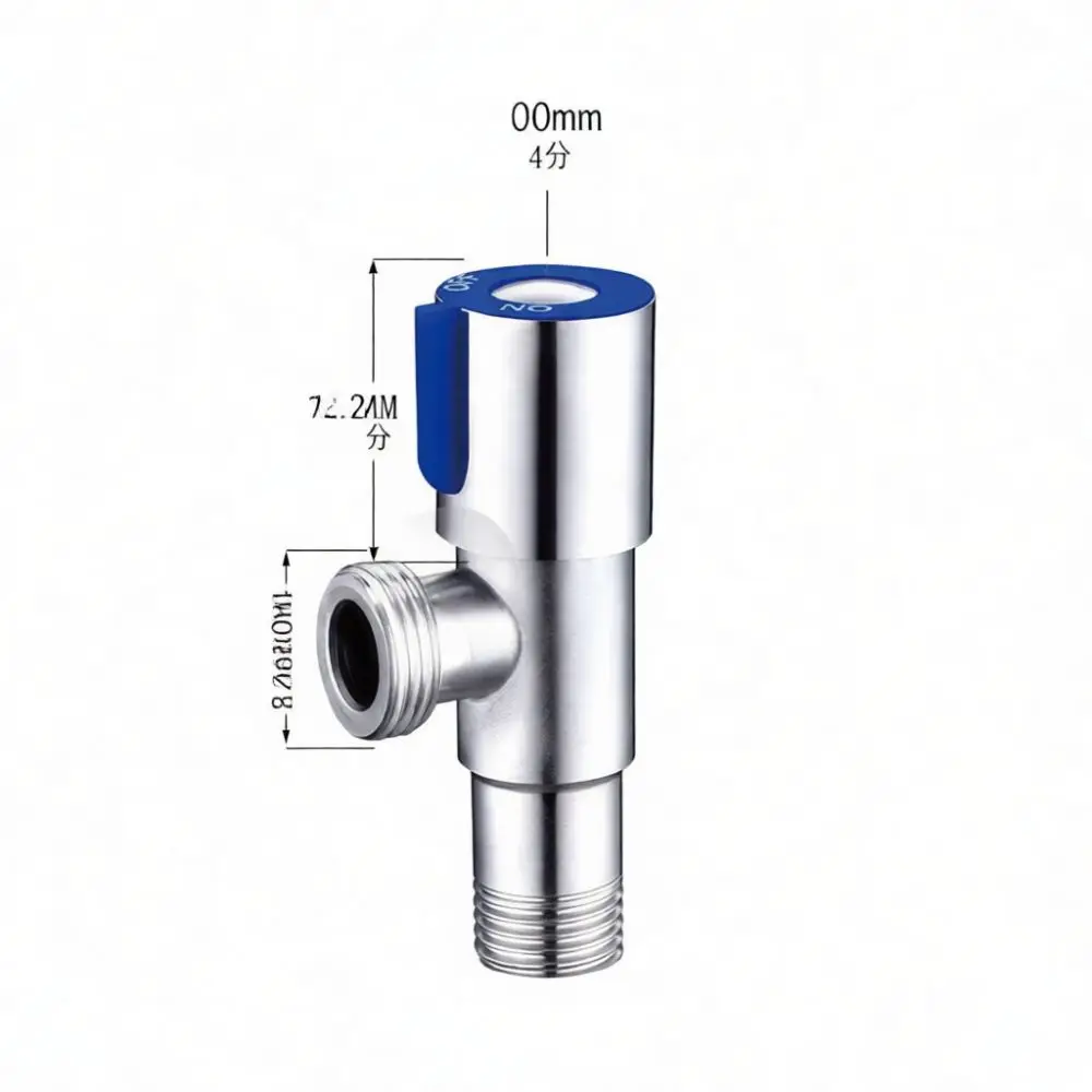 Modern Stainless Steel Angle Valve Solid Copper Core Thickened Leak Proof Water Shutoff Tap For Home Kitchen Bathroom Sink