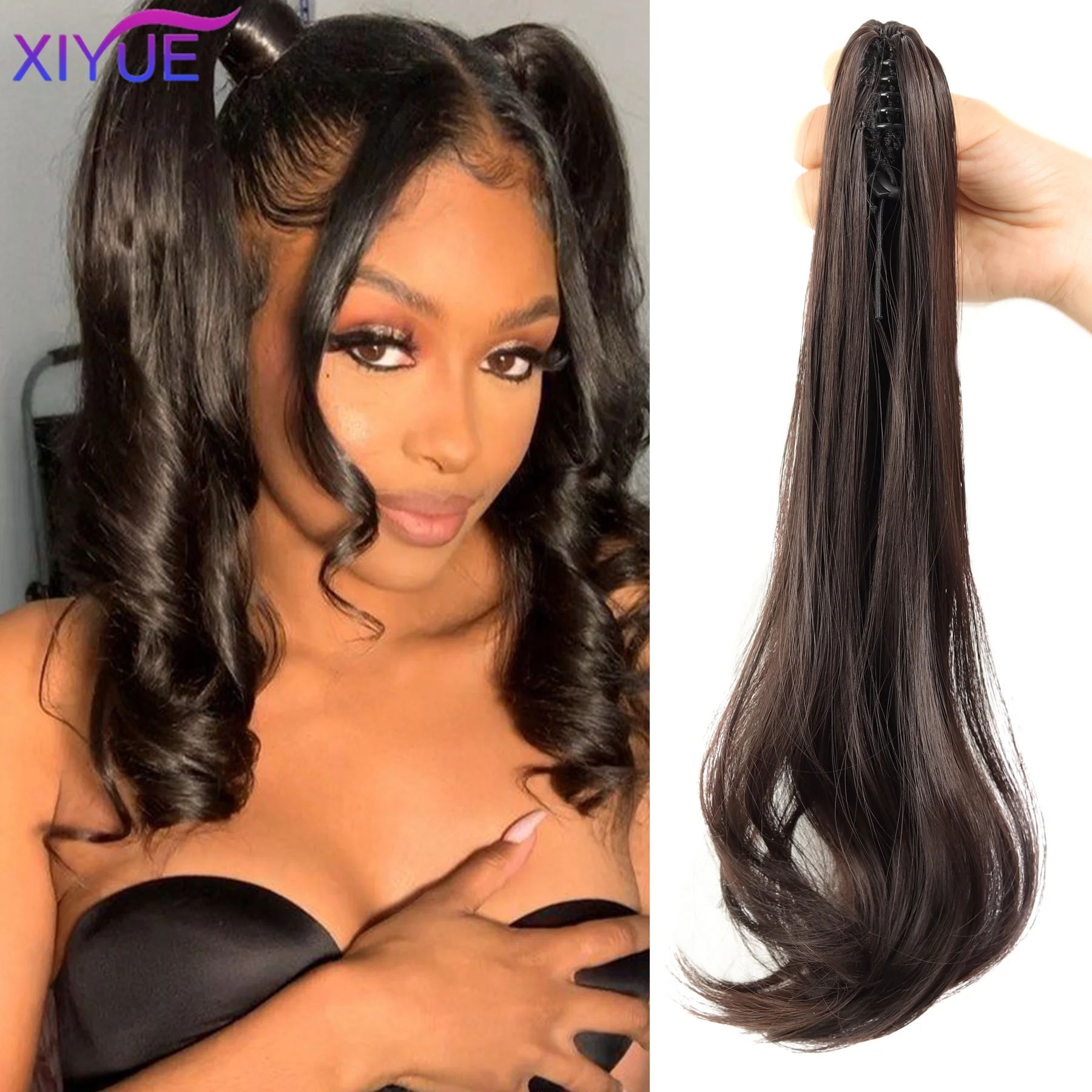 

Синтетическая прическа принцессы кролика, заколка для хвоста, длинные вьющиеся заколки для волос на женском искусственном хвосте, наращивание волос, повседневная одежда